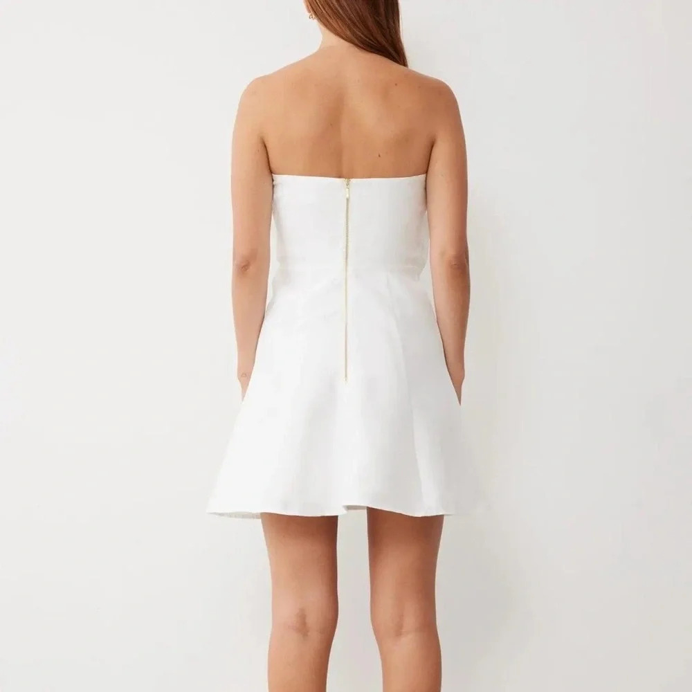 Bhldn X Anthropologie X Boskemper Ariel Bow Strapless Mini Dress: Ivory White S — image 2 of 6